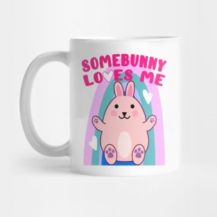 Easter Bunny Rabbit Rainbow Hearts Kawaii Anime LGBTQ Mug